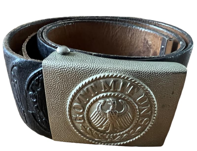 German 'Reichswehr' Belt and  Buckle (Koppelschloß) And Black Leather Belt - Nice Used Condition