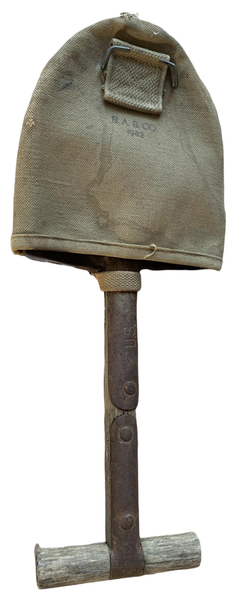 Rare U.S. Airborne Modified i.e. Shortened T Shovel And Carrying Case - Nice Used Condition
