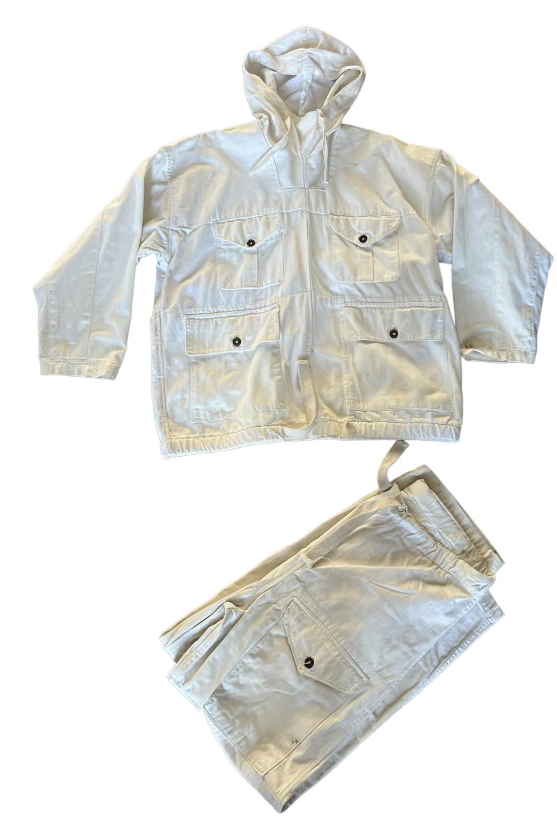 British Windproof Winter Camoflage Smock And Trousers 1942 - Unissued Condition