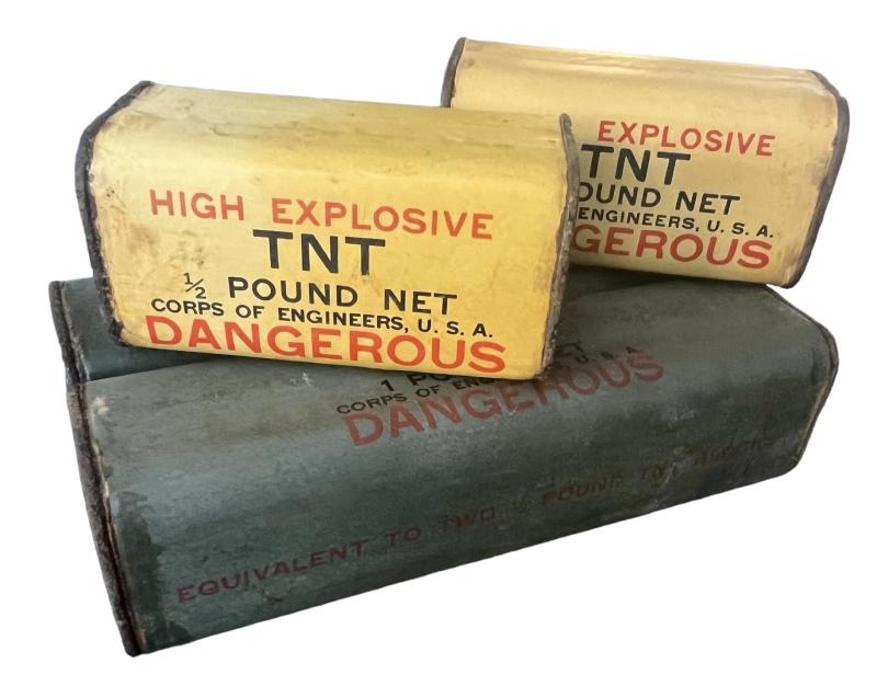 U.S. (Airborne) Two Pound & Two Half Pound TNT Bars (Empty) - Set of Four