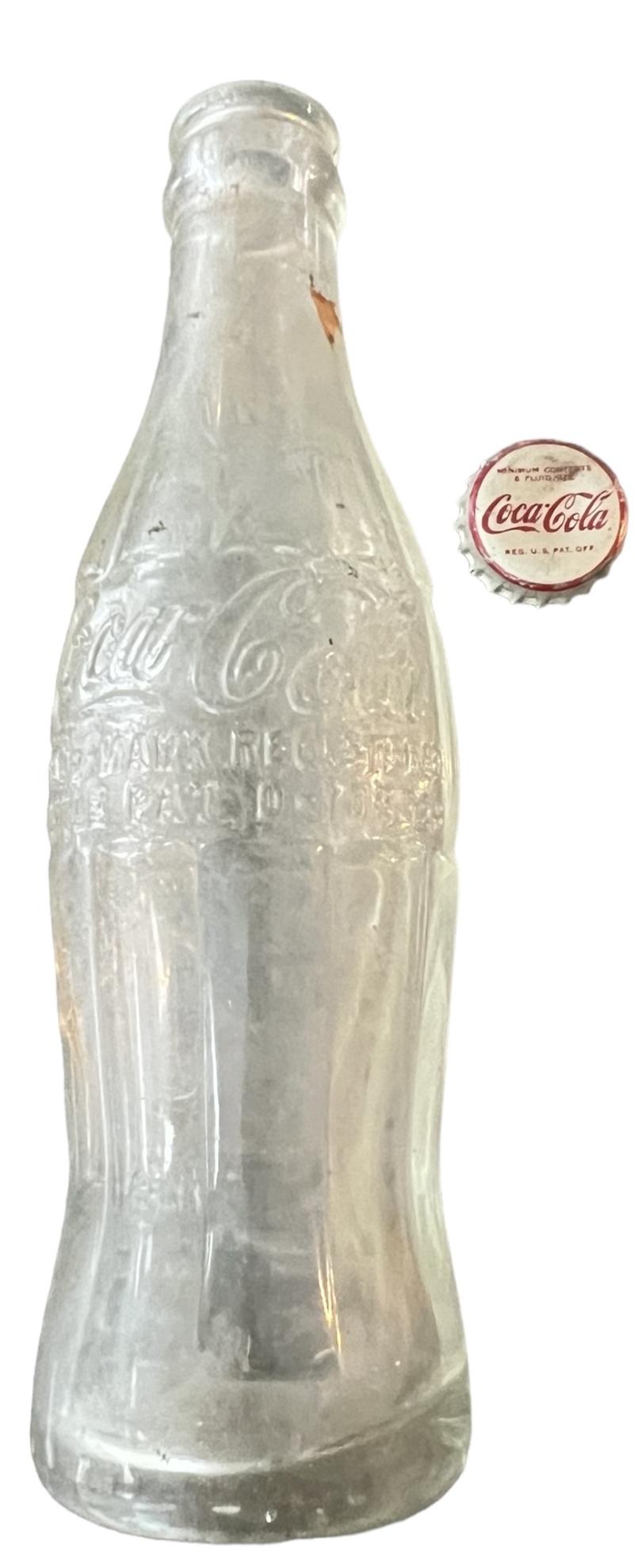 Coca Cola Bottle 1944 Dated & With Original Crown Cap - Nice Used Condition