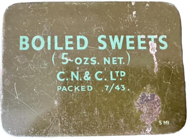 British Boiled Sweets Ration Tin 1943 - Nice Used Condition