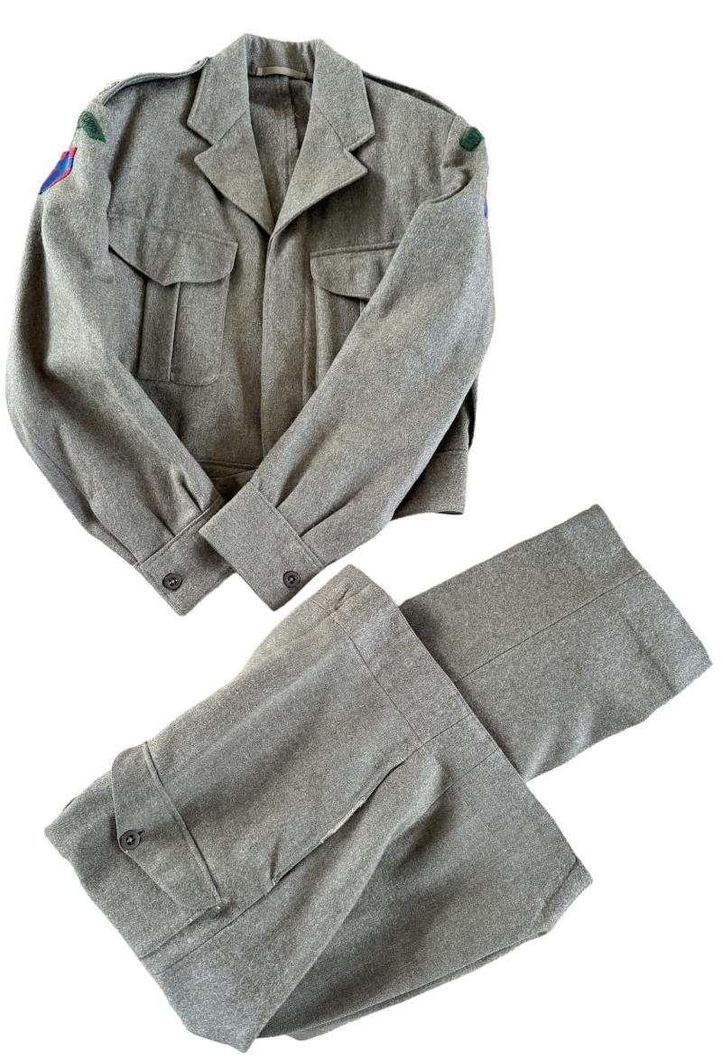 British Battle Dress Blouse Original Mounted 2nd Lieutenant Intelligence Corps Attached To 21st Army Group - Nice Used Condition