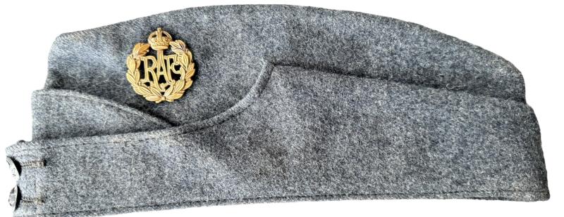 Royal Air Force Side Cap With Brass Cap Badge - Nice Used Condition