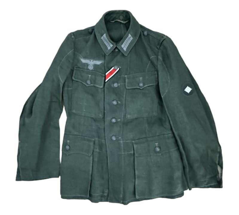 WH (Heer) M43  'Drillich'  Field Blouse 1944 - Nice Used Condition