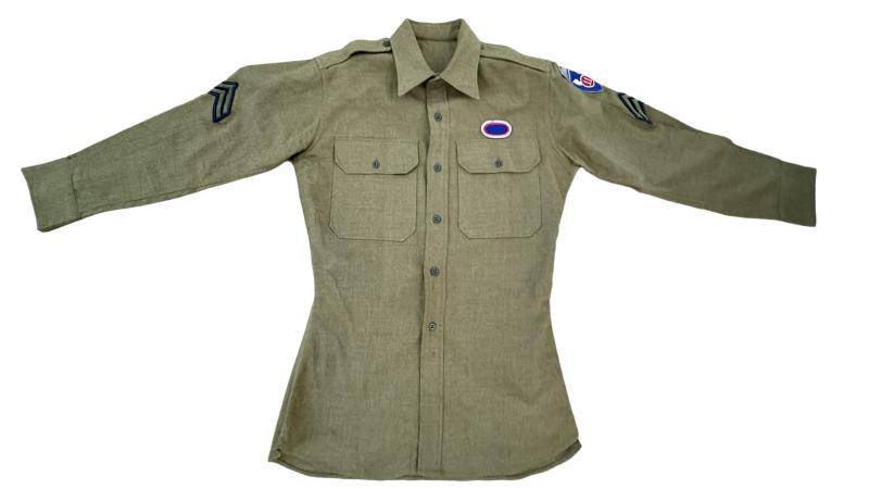 U.S. Wool Officers Badged To A 11th U.S. Airborne Sergeant - Nice Used Condition