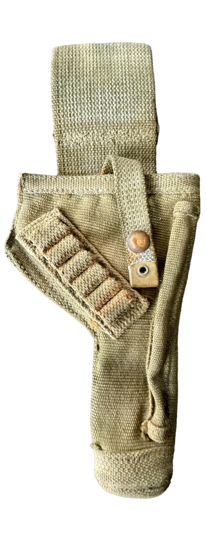 British 1937 Pattern Shortened RAC MKII Pistol Holster Blancoed - Nice Used Condition