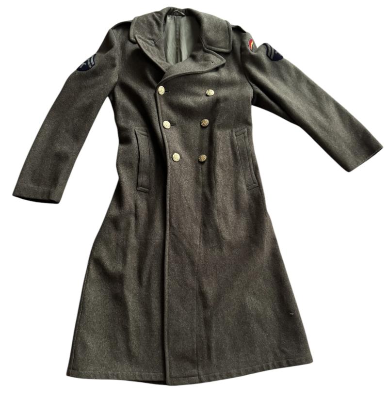 U.S. Wool Overcoat Sized 40L 1942 Dated Badged Technical Corporal 42nd Infantry Division - Nice Used Condition