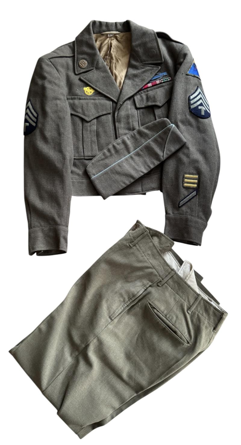 U.S. 5th Armoured Division Named IKE Jacket, Garisson Cap & Trousers - Nice Used Condition