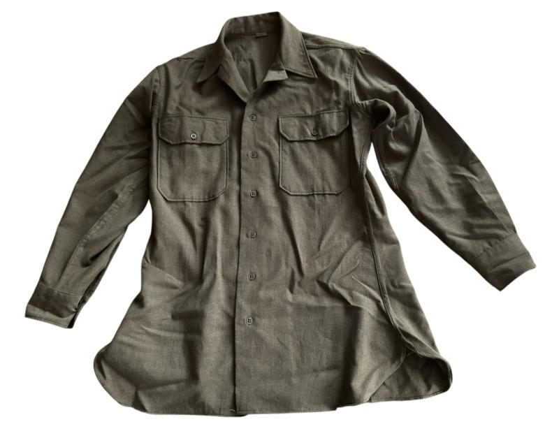 U.S. OD Flannel Shirt Sized 16-33 Dated 1943 - Nice Used Condition