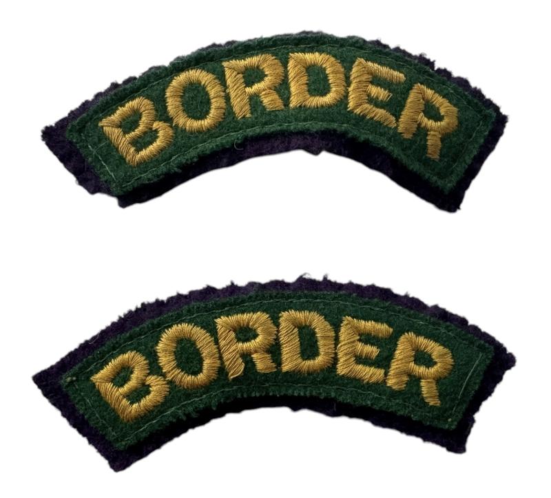 Embroided Pair Off (Airborne)  Border Regiment Shoulder Titles (Post War )- Nice Used Condition