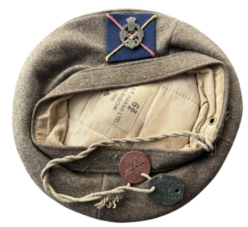 Fife & Forfar Yeomanry Tam o’Shanter And Dog Tags - Nice Used Condition