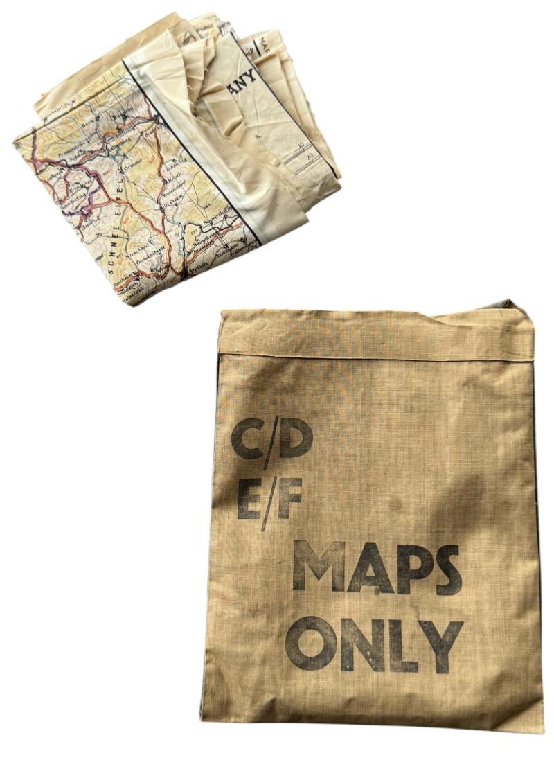British (Airborne) Silk Escape Map C/D In Waterproof Wallet - Nice Used Condition