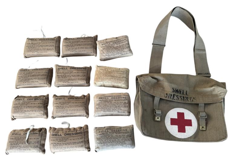 British (Airborne) Shell Dressing Bag 1943 Complete With Contents - Mint Condition