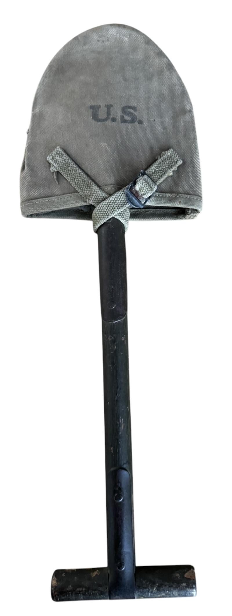 U.S. M1910 Intrenching Shovel i.e. T Shovel & Cover - Nice Used Condition
