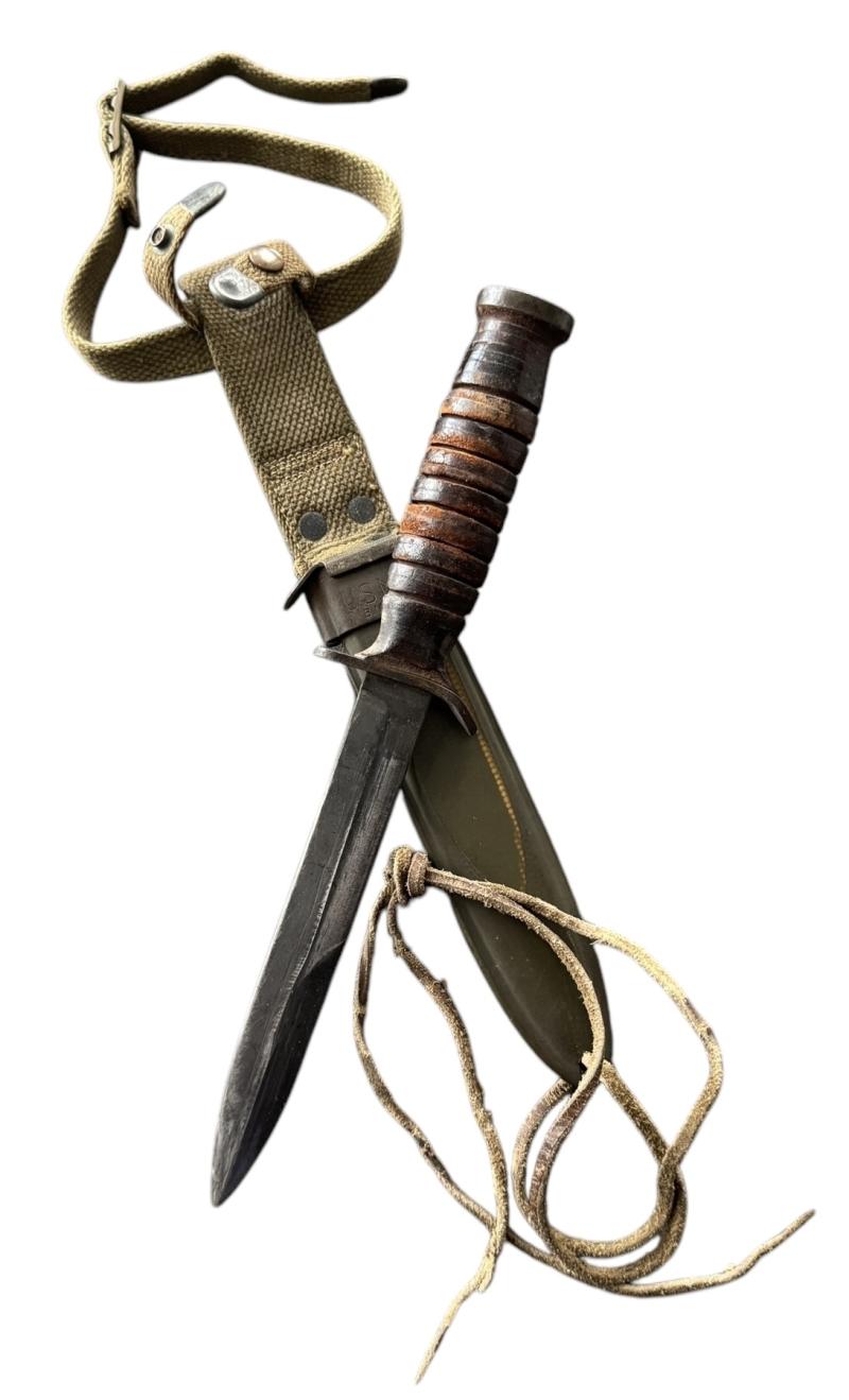 U.S. 3rd Model M3 Trench Knife and M8 Scabbard Makers Marked 