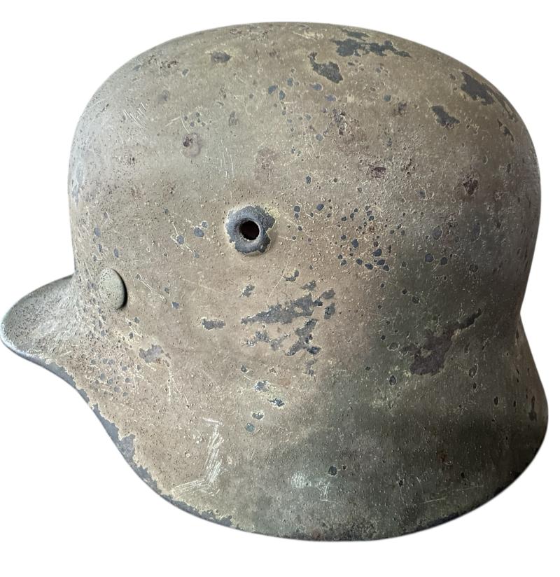 WH (HEER) M40 Two Tone Normandy Camouflage Combat Helmet - Nice Used Condition