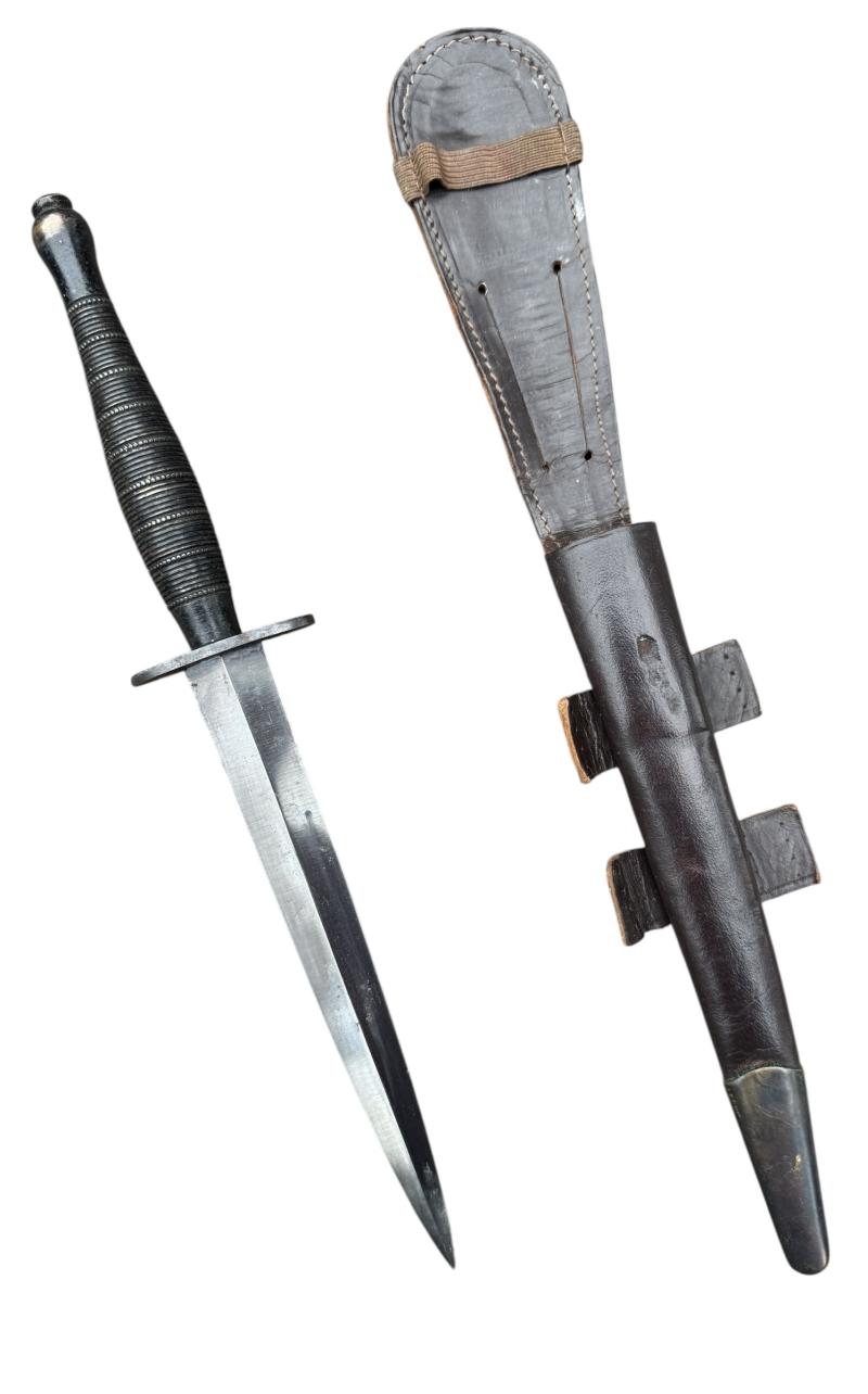 British and/or Commando 2nd Model Beaded and Ribbed Fairbairn-Sykes Fighting Knife - Nice Used Condition