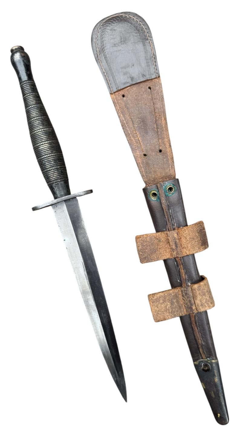 British and/or Commando 2nd Model Beaded and Ribbed Fairbairn-Sykes Fighting Knife - Nice Used Condition