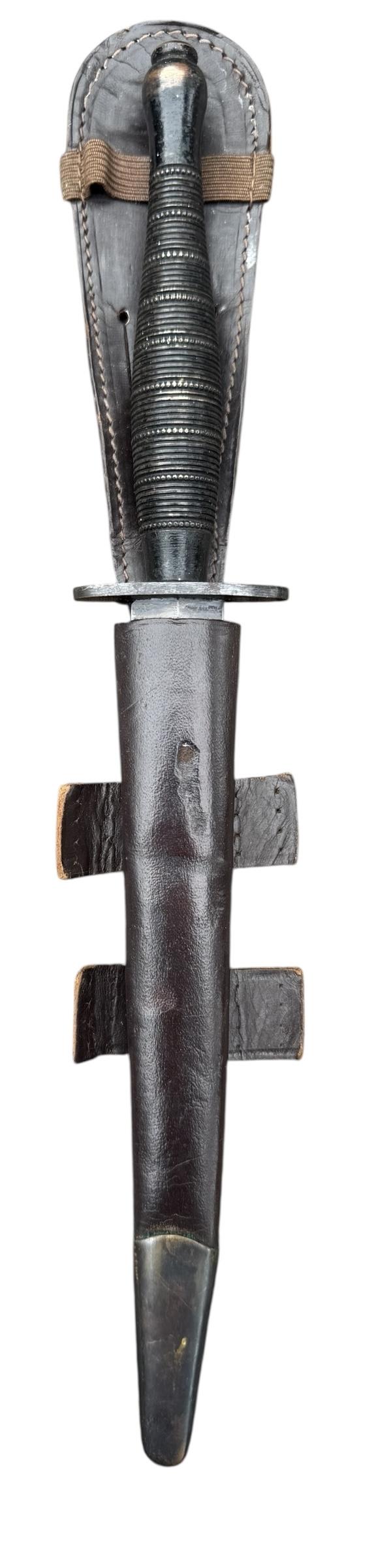 British and/or Commando 2nd Model Beaded and Ribbed Fairbairn-Sykes Fighting Knife - Nice Used Condition