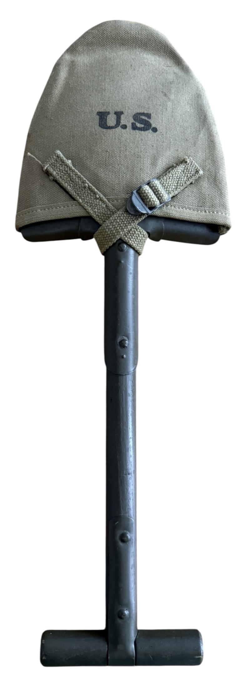U.S. M1910 Intrenching Shovel i.e. T Shovel & Cover - Nice Used Condition