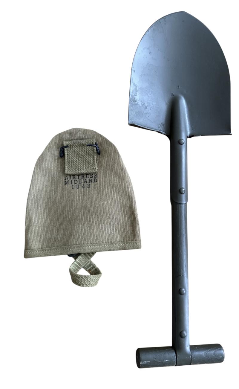U.S. M1910 Intrenching Shovel i.e. T Shovel & Cover - Nice Used Condition