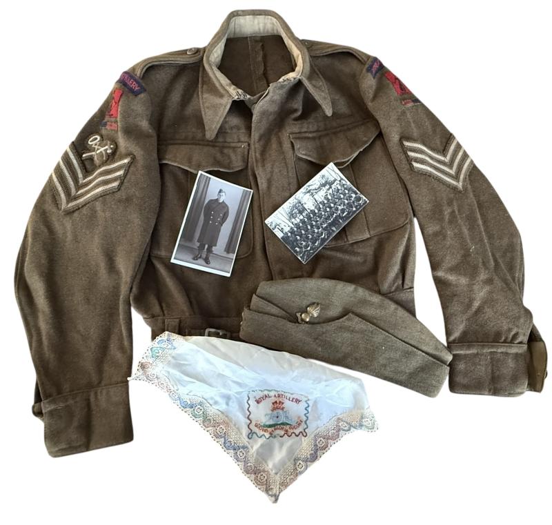 Anti Aircraft Command Named Battle Dress Grouping - Nice Used Condition