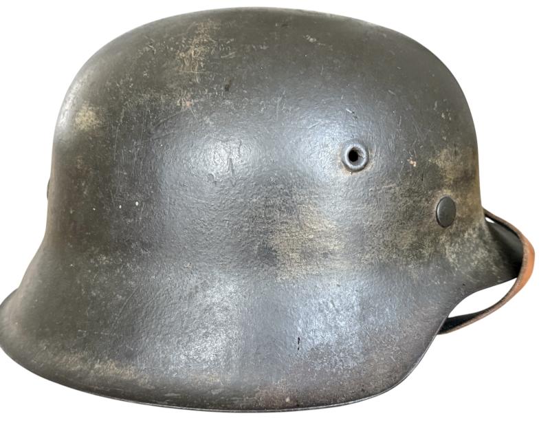 WH (Heer) M42 Single Decal Combat Helmet - Nice Used Condition