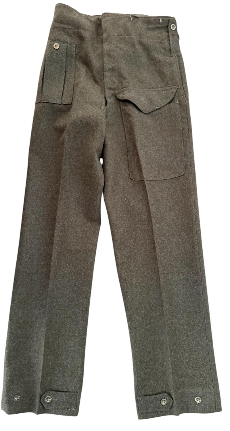 British 1937 Pattern Battle Dress Trousers 1940 Dated - Near Mint Condition Fitted With Original Label