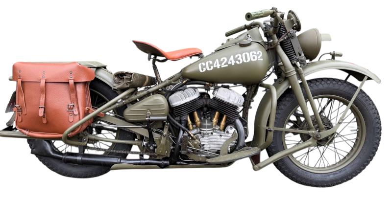 Canadian National Defense Harley-Davidson Motorcycle 1944 Model 43WLC Engine Number 43WLC5366