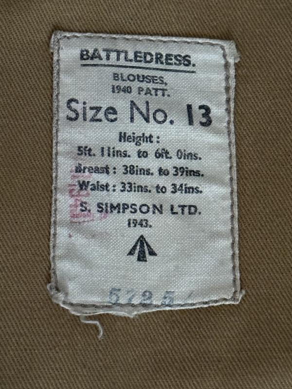 British Officers Battle Dress Mounted To A Royal Signals Captain - Nice Used Condition