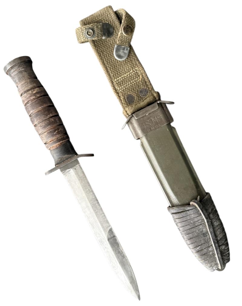 U.S. 3rd Model M3 Trench Knife and M8 Scabbard Rare Makers Mark 