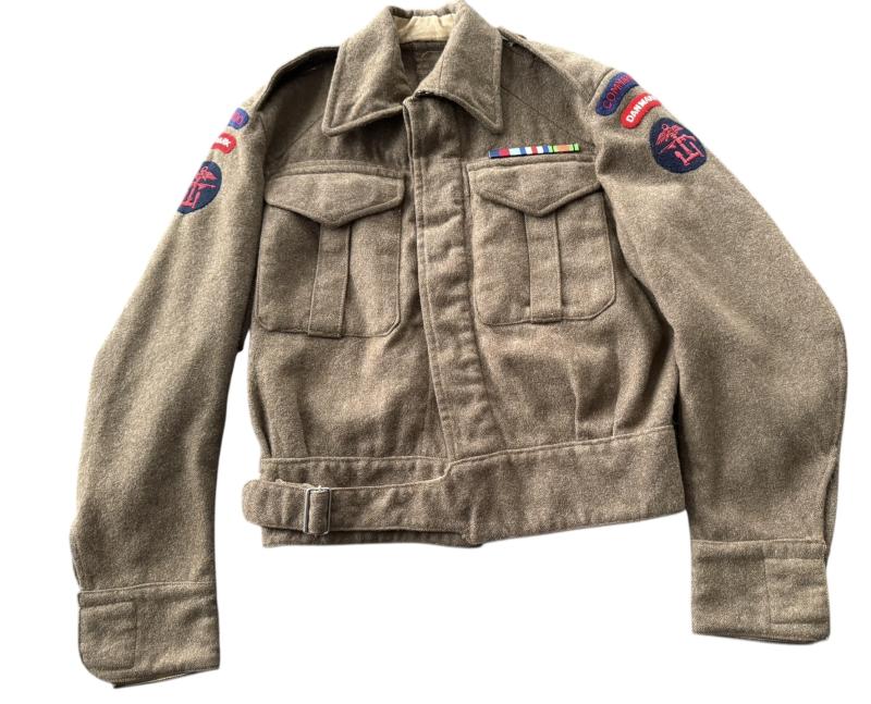 British 1937 Pattern Battle Dress Mounted To A Commando of Danish Nationality - Nice Used Condition