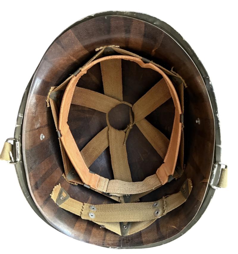 U.S. M1 Swivel Bale Helmet With Firestone Liner - Nice Used Condition