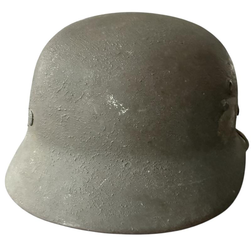 WH (Heer) M35 Double Decal Camouflaged Helmet - Nice Used Condition