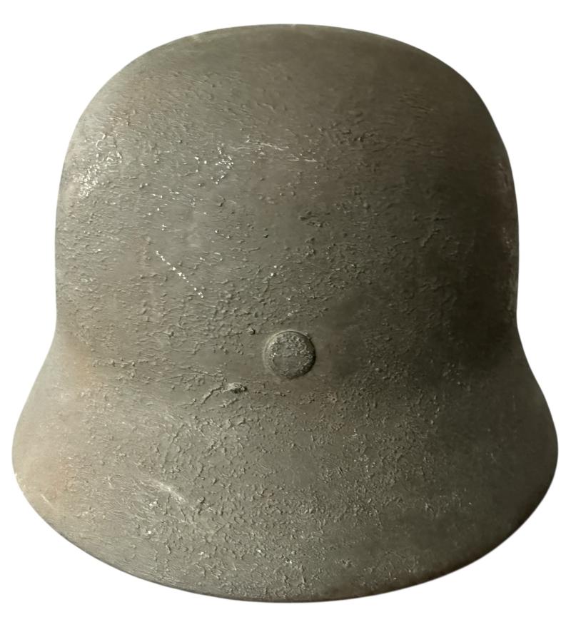 WH (Heer) M35 Double Decal Camouflaged Helmet - Nice Used Condition