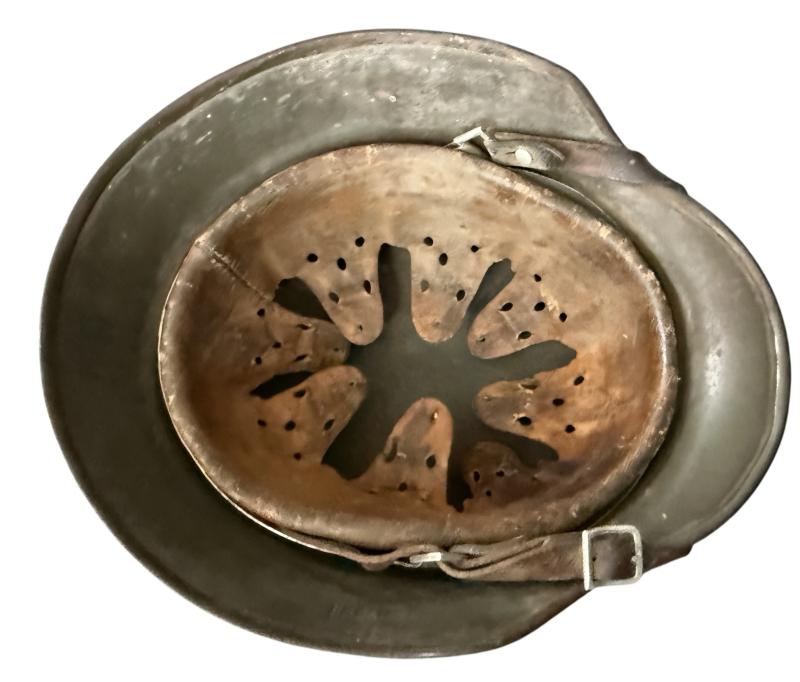 WH (Heer) M35 Double Decal Camouflaged Helmet - Nice Used Condition