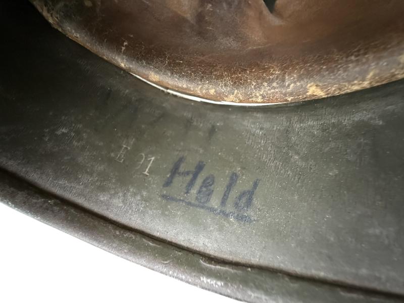 WH (Heer) M35 Double Decal Camouflaged Helmet - Nice Used Condition