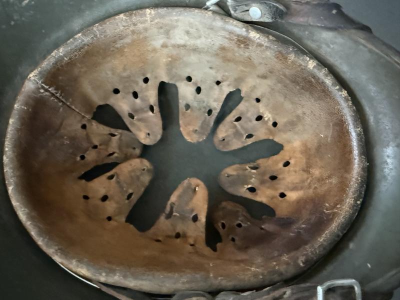 WH (Heer) M35 Double Decal Camouflaged Helmet - Nice Used Condition