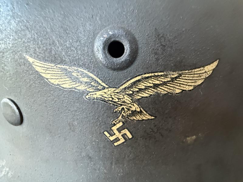 WH (Luftwaffe) Single Decal M42 Combat Helmet - Nice Used Condition