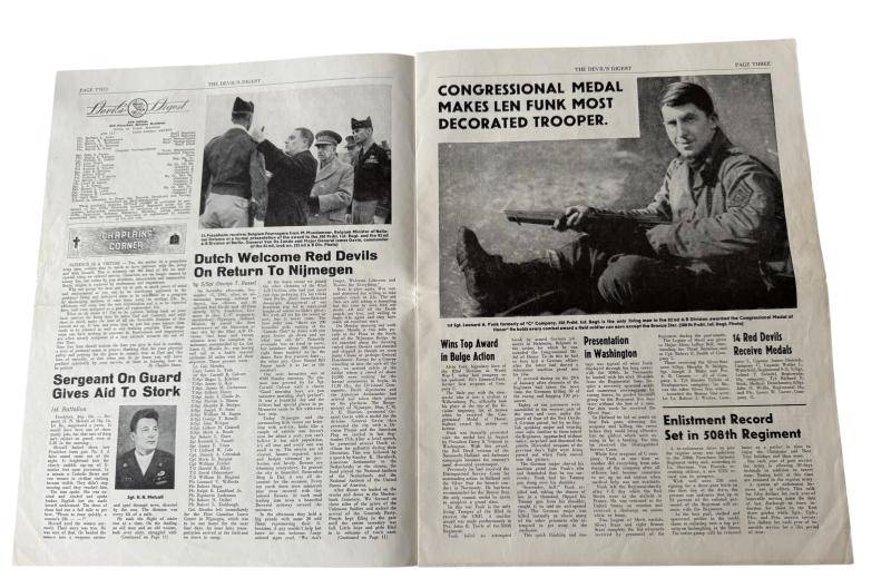 U.S. (Airborne) 508th PIR Devils Digest Magazine October 1945 - Nice Used Condition