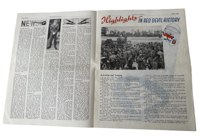 U.S. (Airborne) 508th PIR Devils Digest Magazine October 1945 - Nice Used Condition