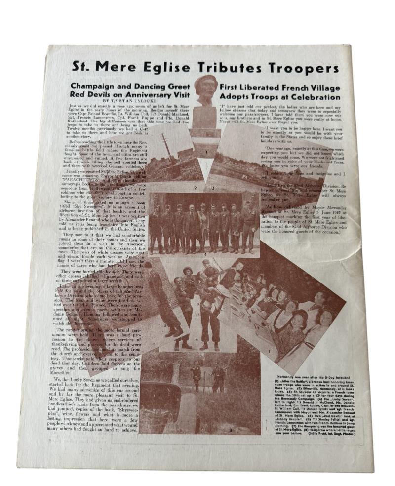 U.S. (Airborne) 508th PIR Devils Digest Magazine August 1945 - Nice Used Condition