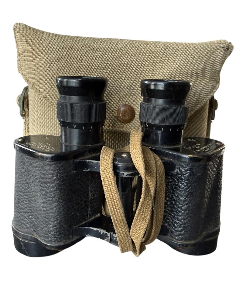 British 1937 Pattern Binocular Case 1941 & Binoculars 1943 - Nice Used Condition