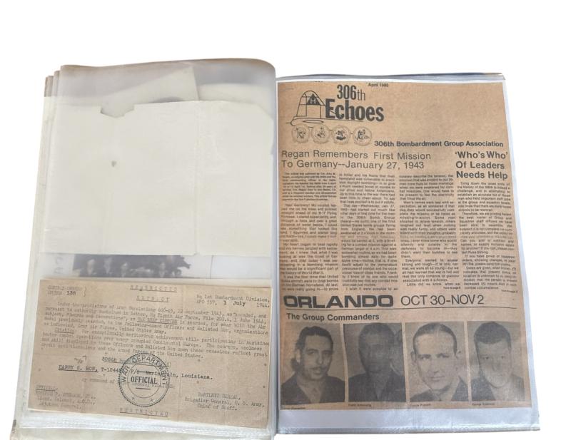 U.S. Eight Air Force Navigator Officers grouping 1st luitenant Harry .S.Row- Original Mounted