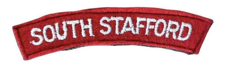 A nice embroided Title South Staffordshire Regiment   Nice Used Condition