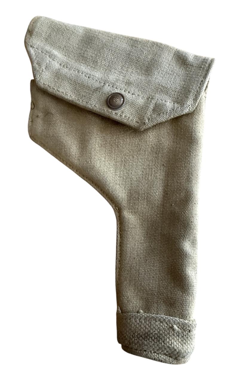 British 1937 Pattern Modified Webbing Pistol Holster 1942 - Nice Used Condition