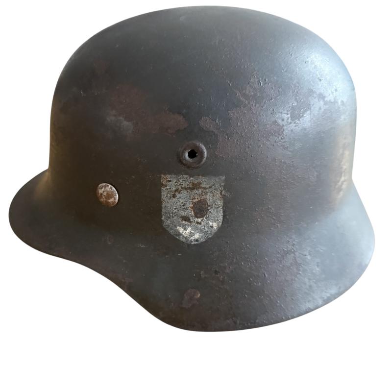 WH (Heer) M35 Single Decal Helmet - Nice Used Condition