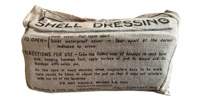 British (Airborne) Shell Dressing Bag 1942 Complete With Contents-Nice UsedCondition