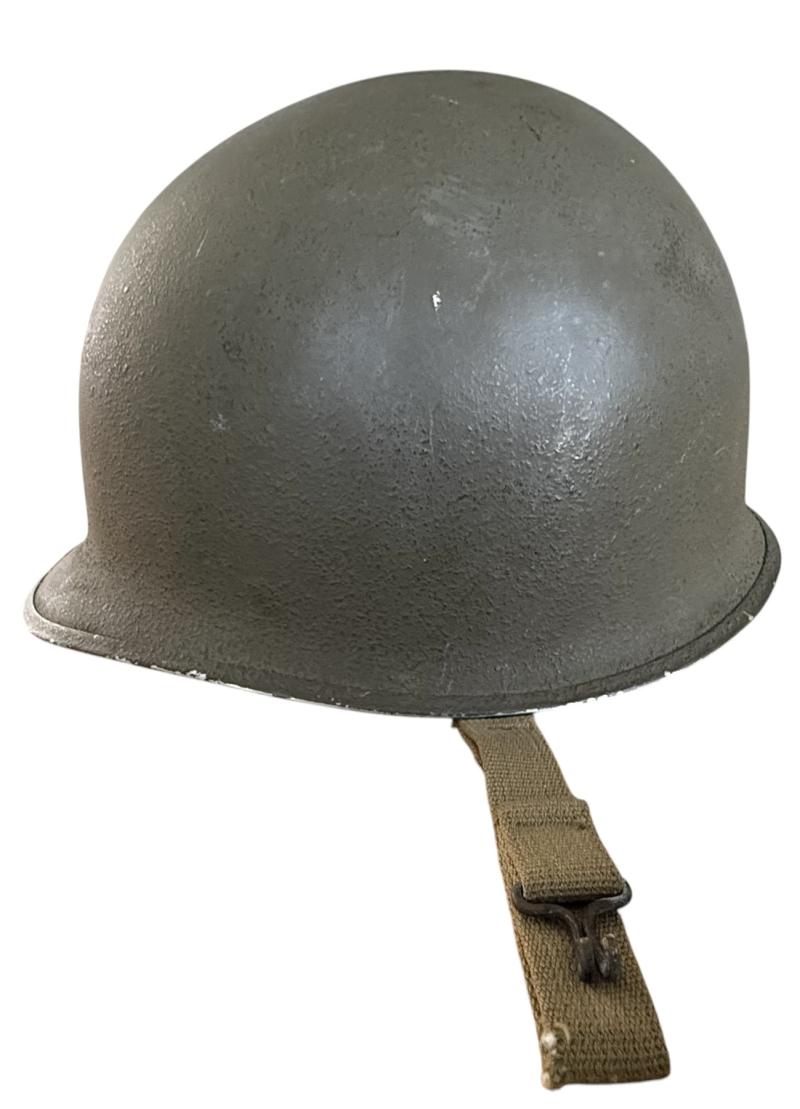 U.S. M1 Fixed Bale Combat Helmet And Firestone Liner - Nice Used Condition